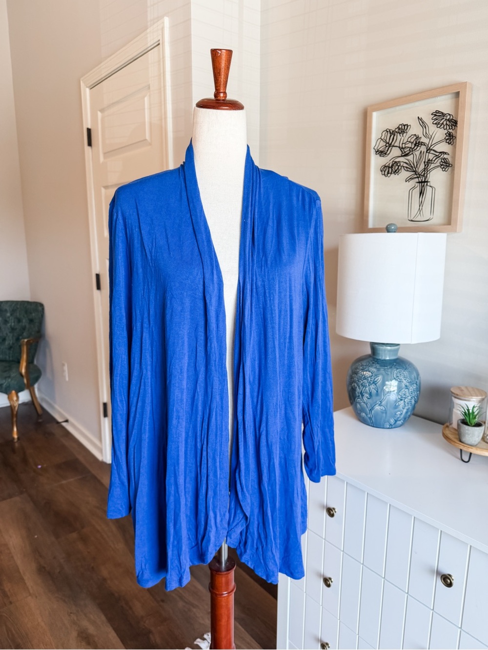Lightweight Open-Front Women's Cardigan Jacket - Royal Blue